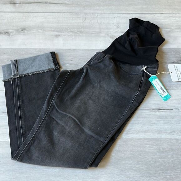 1822 Denim Avah Maternity Cuffed Skinny Jean black Size 10 Stitch Fix Nwt - Picture 3 of 5